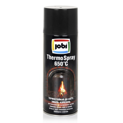 Термостойкая до 650°C эмаль-аэрозоль для каминов и печных труб JOBI ThermoSpray