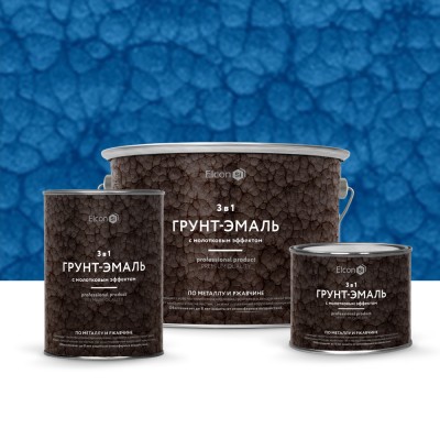 Грунт-эмаль Elcon Smith (с молотковым эффектом) — Синяя