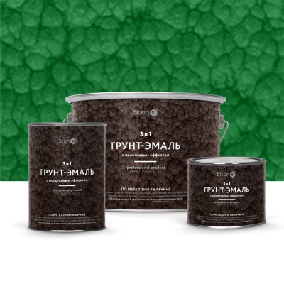 Грунт-эмаль Elcon Smith (с молотковым эффектом) — Зеленая