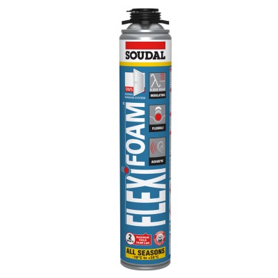 Монтажная пена пистолетная SOUDAL Flexifoam All Seasons 750 мл