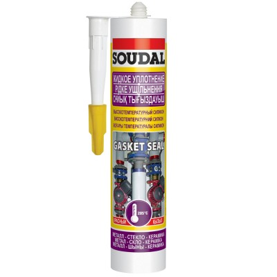 Силикон высокотемпературный SOUDAL Gasketseal ЖИДКОЕ УПЛОТНЕНИЕ красный 280 мл