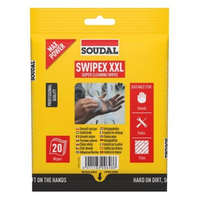Салфетки очищающие для удаления герметика SOUDAL Swipex XXL (20 шт.)